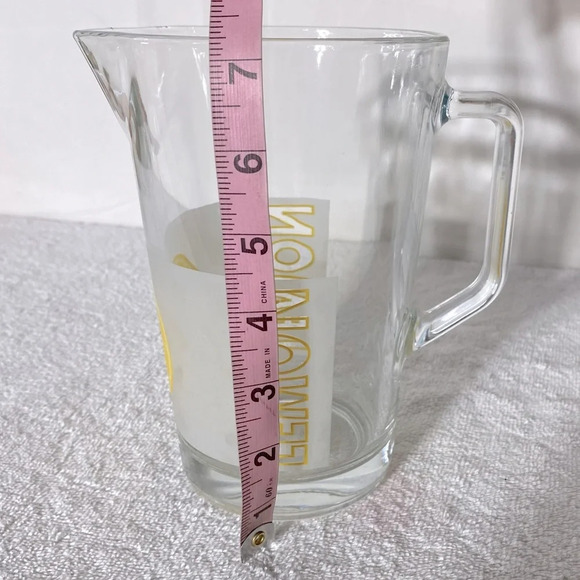 Vintage Cerve Italian Frosted Glass Lemon Lemonade Pitcher - Picture 11 of 11